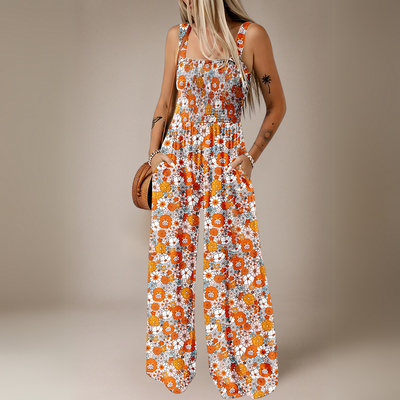 Mono Largo con Estampado Floral y Pierna Ancha