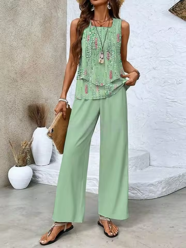 Conjunto de Dos Piezas: Top y Pantalón