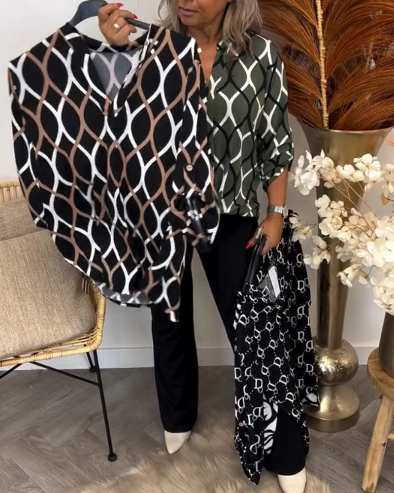 Janny | Blusa Casual con Mangas Largas y Patrón Elegante