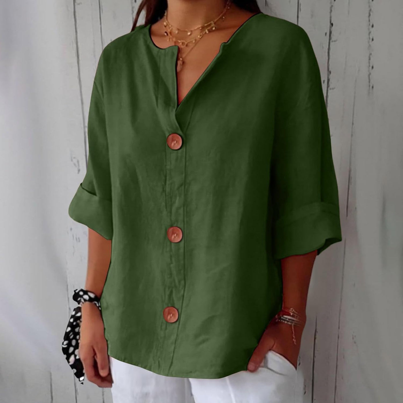 Noora™ | Blusa de lino relajada para una elegancia atemporal