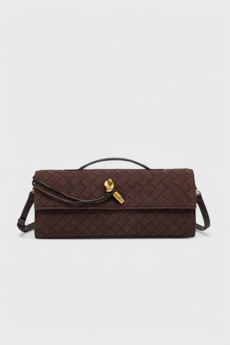 Bolso de hombro de ante, elegancia atemporal