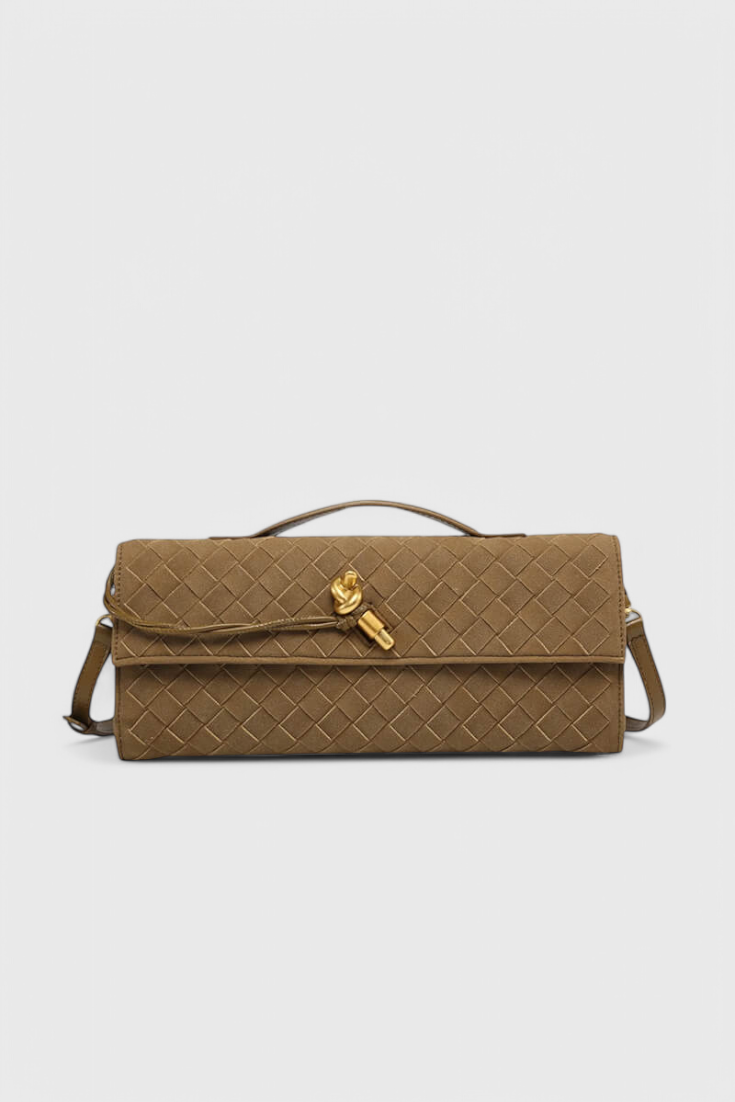 Bolso de hombro de ante, elegancia atemporal