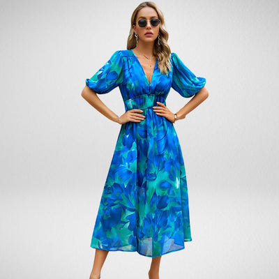 Cammie | Vestido Midi con Estampado Geométrico