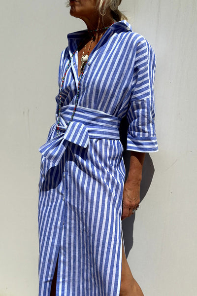 Sophia | Elegante vestido de camisa a rayas